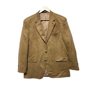 Lauren Ralph Lauren Mens‎ Camel Tan Faux Suede Blazer Sport Coat 44L